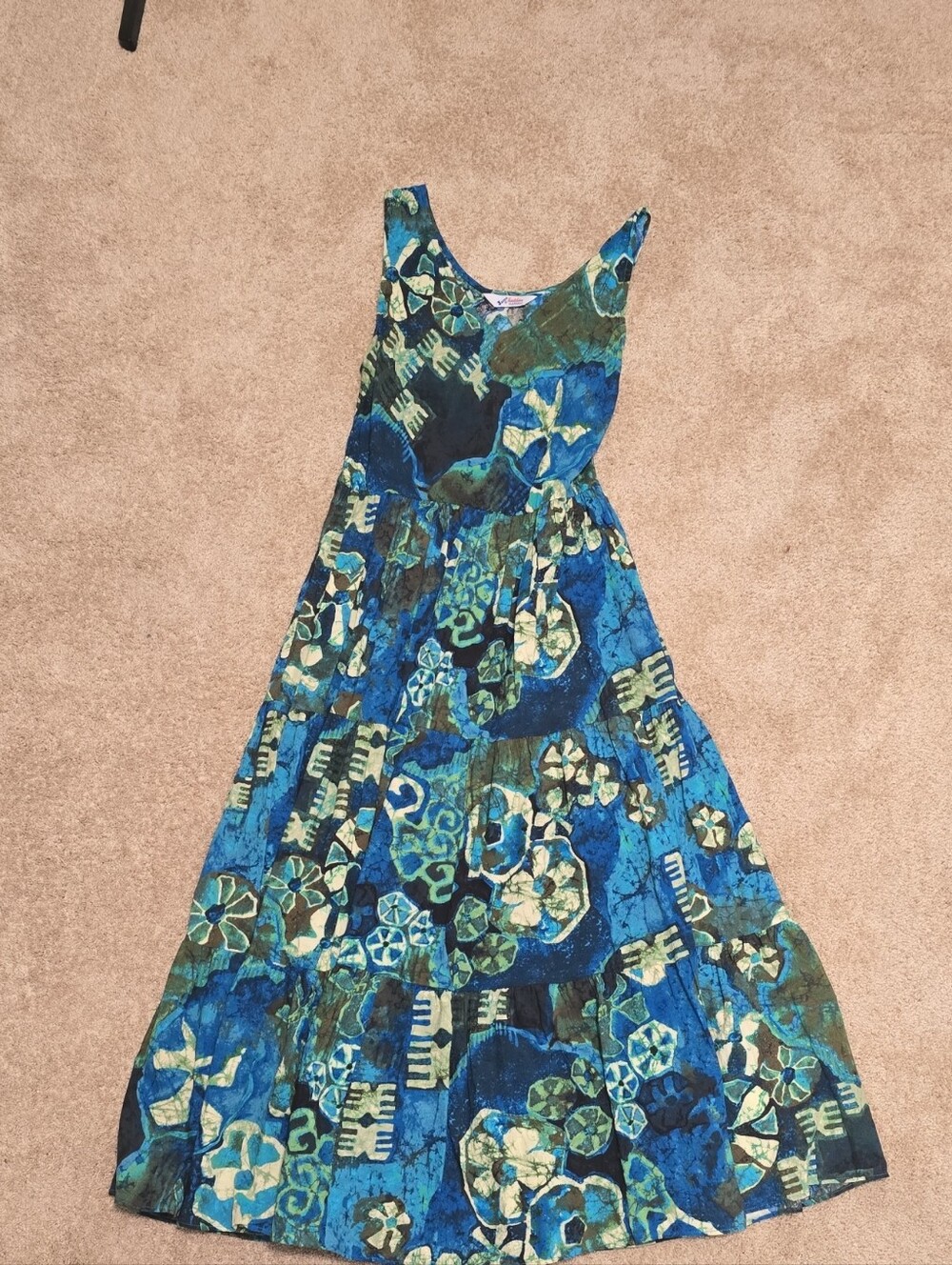 Jams World Blue and Green Floral Maxi Dress